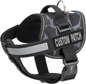 Dogline Unimax Dog Harness Vest with Custom Patches Reflective No-Pull, Adjustable Straps, Breathable Neoprene for Medical, Service, Identification and Training Dogs Girth 15 to 19" Giraffe Gray