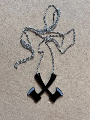 Double Axe Laser-Cut Acrylic Pendant | Bold and Edgy