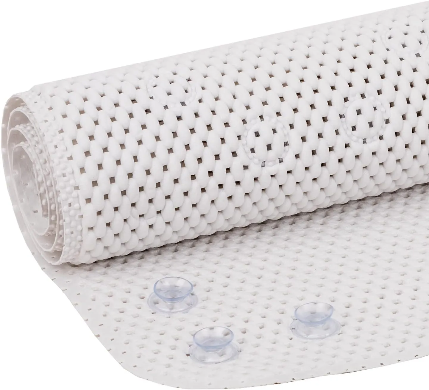 Duck Brand Clorox Cushioned Foam Bath Mat for Tubs, Non-Slip with Suction Cups, 17 Inches x 36 Inches, White