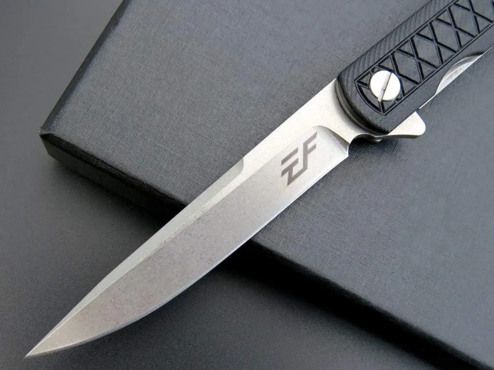 Eafengrow EF16 Folding Knife Flipper Ball Bearing Point D2 Blade G10 Handle with Pocket Clip Everday Carry Pocket Knife Liner Lock Camping Tactical Outdoor Multitool (Black)