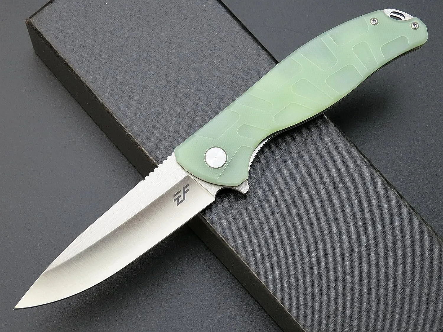 Eafengrow EF237 Folding Knife D2 Steel Blade G10 Handle Scales EDC Knives for Outdoor Working Camping Hiking Fishing(jade)