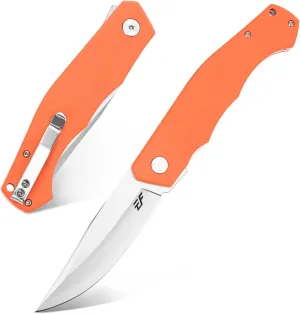 Eafengrow EF241 Folding Knife D2 Steel Blade G10 Handle EDC Tool Knives for Outdoor Working Camping Hiking(orange)