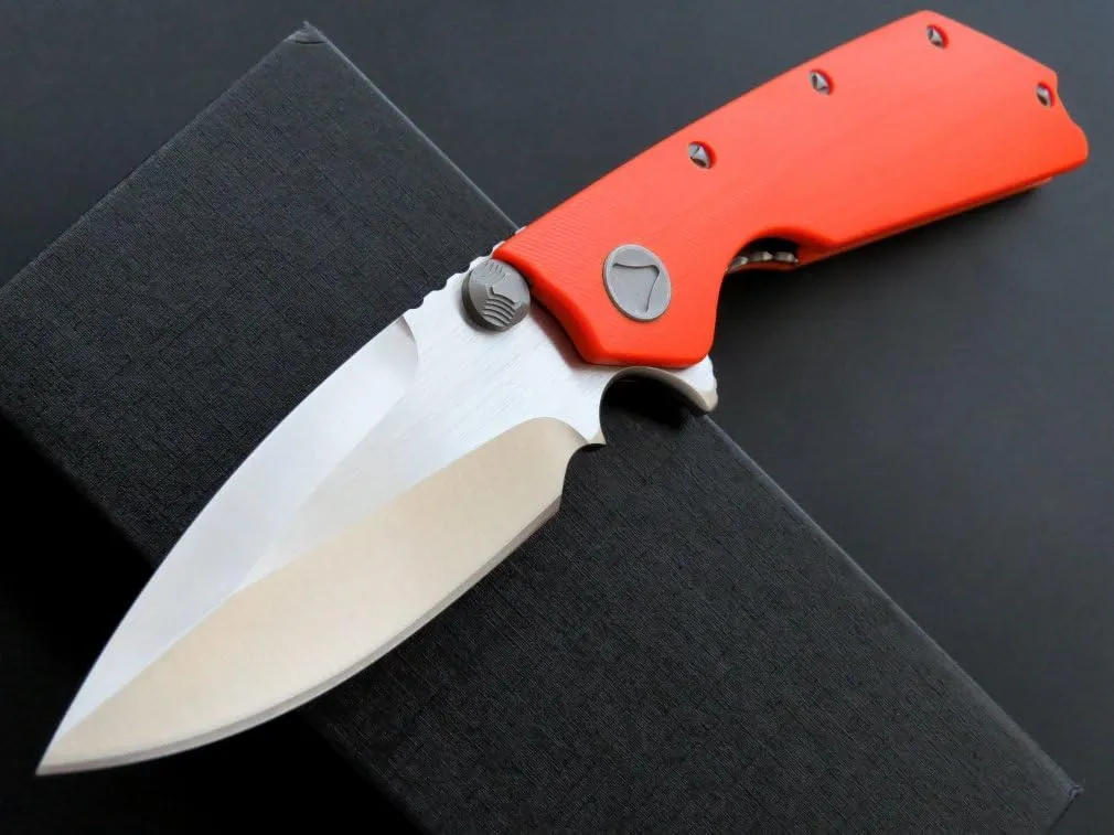 Eafengrow EF335 Folding Knives D2 Blade and G10 Handle,5 inch Closed EDC Pocket Folding Knife with Clip (orange)