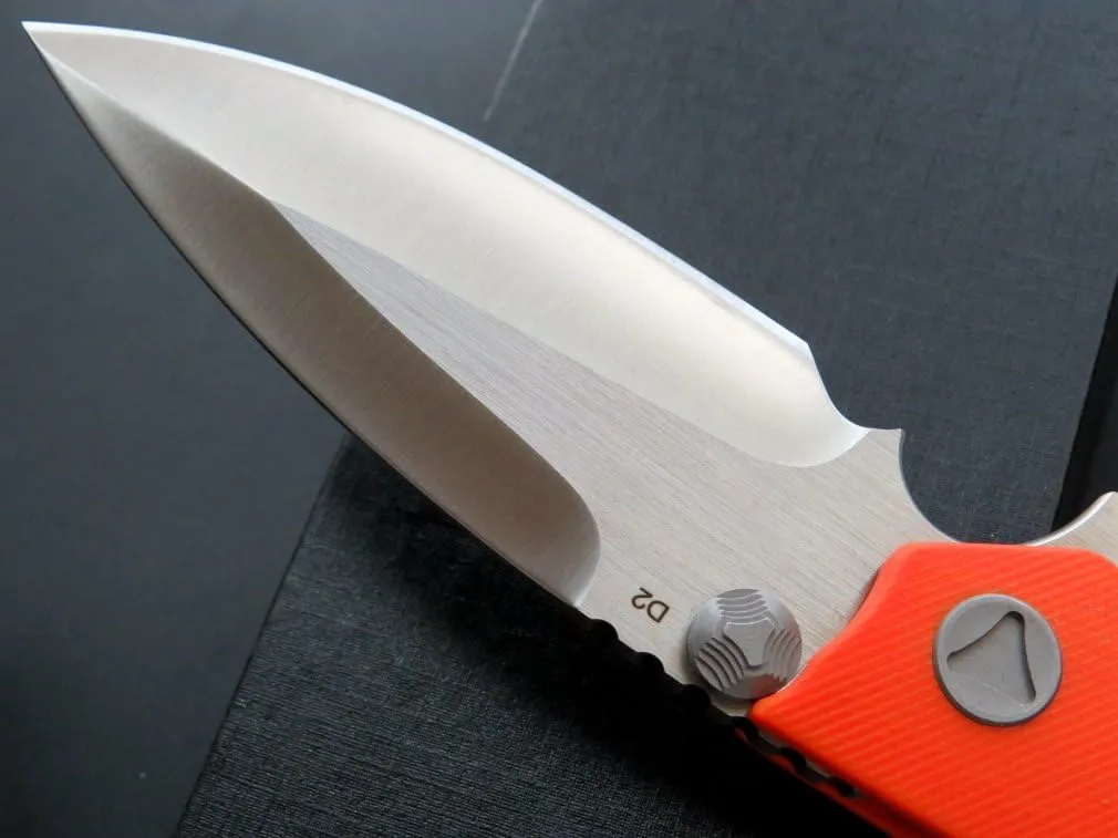 Eafengrow EF335 Folding Knives D2 Blade and G10 Handle,5 inch Closed EDC Pocket Folding Knife with Clip (orange)