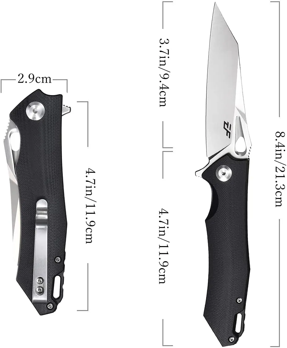 Eafengrow EF934 Pocket Knife D2 Steel Blade Folding Knife G10 Handle Liner Lock Camping Survival Tool Knives for Outdoor Camping Survival Hiking(black)