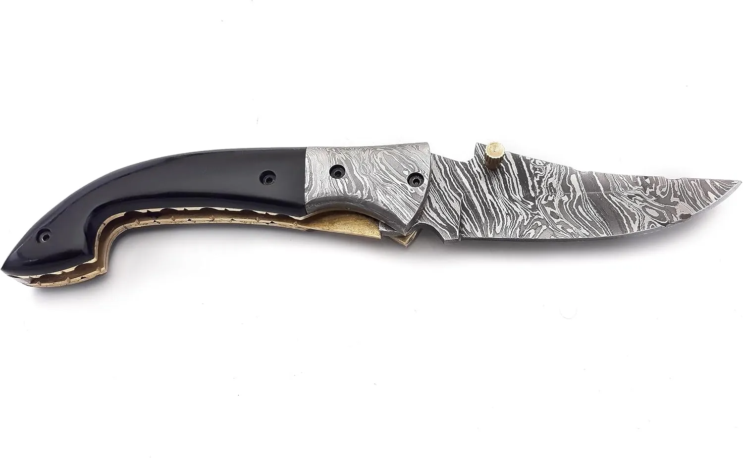 EAGLE BLADES-Handmade Knife for Men Hunting Knives Cool Knives- Collector OTF Folding knife with liner lock and Beautiful Premium Leather Sheath (EBF 10)