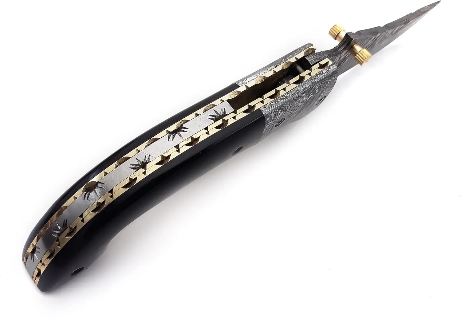 EAGLE BLADES-Handmade Knife for Men Hunting Knives Cool Knives- Collector OTF Folding knife with liner lock and Beautiful Premium Leather Sheath (EBF 10)