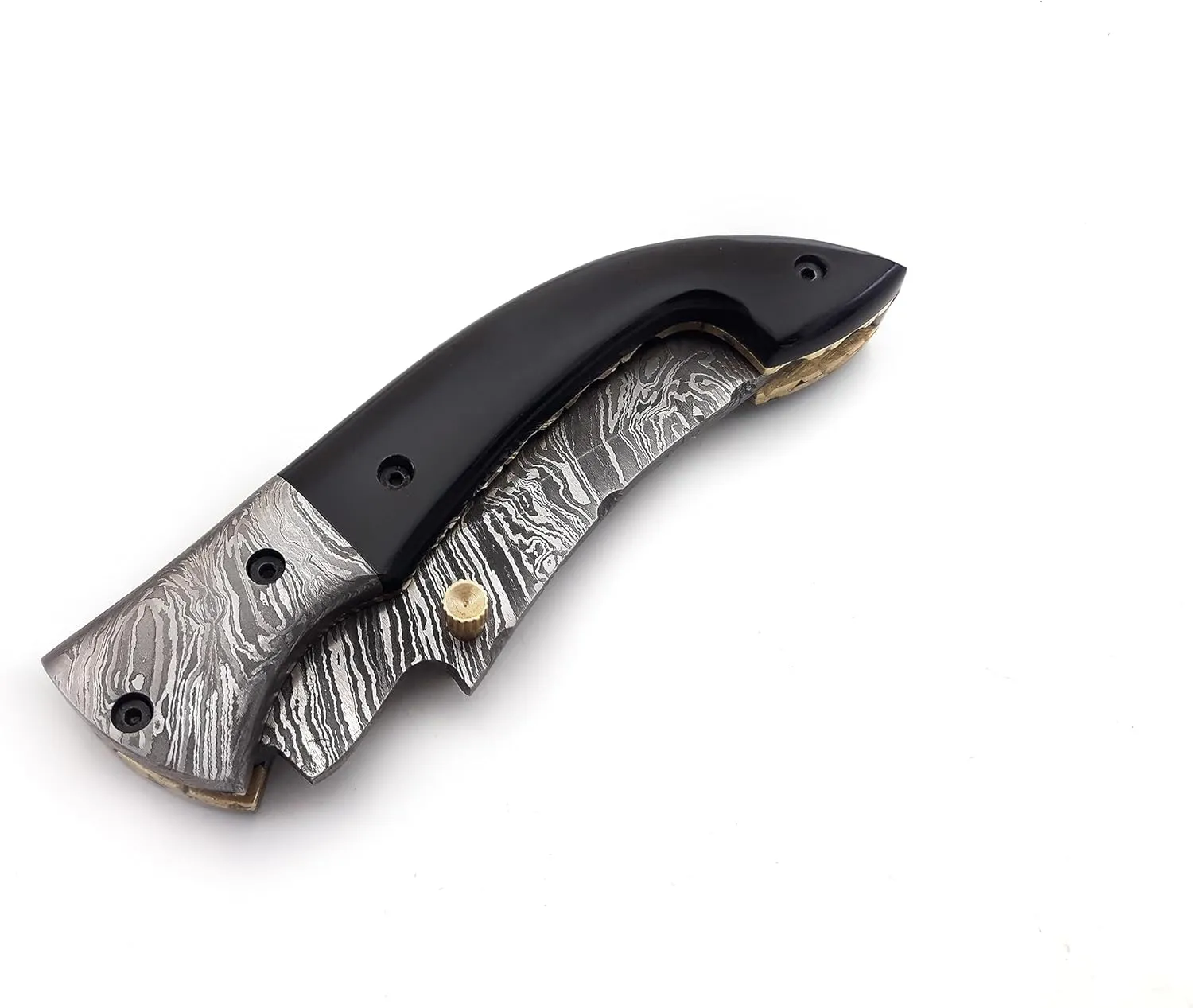 EAGLE BLADES-Handmade Knife for Men Hunting Knives Cool Knives- Collector OTF Folding knife with liner lock and Beautiful Premium Leather Sheath (EBF 10)
