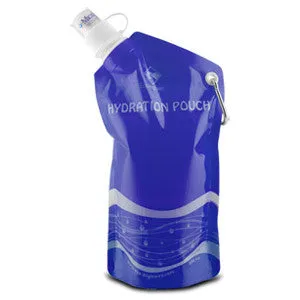 Eco-Highway Hydration Pouch: Collapsible, Reusable 20oz Water Bottle (Blue)