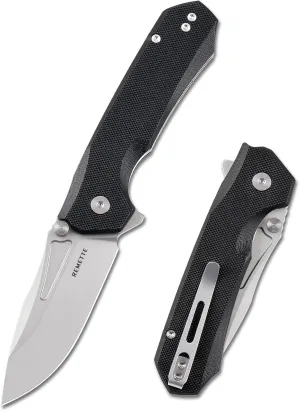 EDC Pocket Knife Rhino 0211,Sharp D2 Steel Blade Durable G10 Handle, Folding Pocket Knives with Reversible Pocket Clip, Flip Open Camping Hiking Pocket Knife for Men