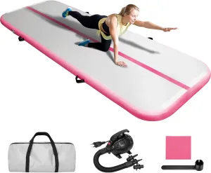 EDOSTORY Inflatable Air Gymnastics Mat 10ft/13ft/16ft/20ft Training Mats 4 inches thick Gymnastics Tracks for Home/Training/Cheerleading/Yoga/Water Sports with 600W Electric Pump