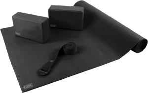 EDX Essential Yoga Kit with Mat, EVA Foam Blocks, Carrying Strap for Pilates, Workouts, Exercise | Set of 4