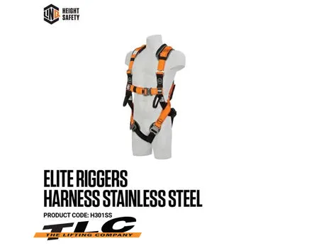 Elite Riggers Harness Stainless Steel - Standard (M - L) cw Harness Bag (NBHAR)