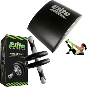 Elite Sportz Ab Roller Wheel & Sit Up Ab Mat | Dual Wheels Ab Roller & High-Density Foam Sit Up Mat for Strength Training, Abs, Obliques & Back Support | Core & Ab Workout Equipment for Home & Gym