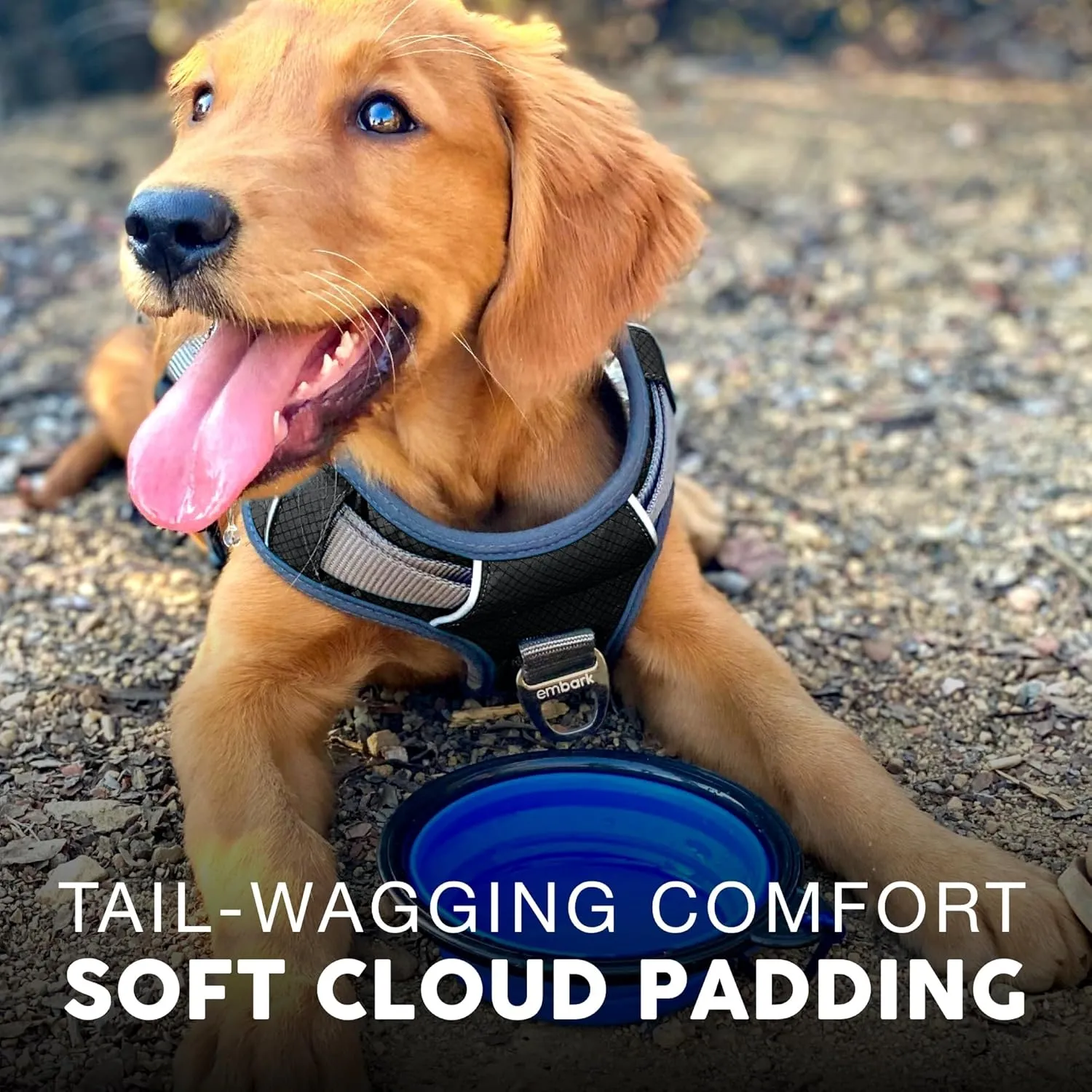 Embark Adventure Dog Harness, Reflective Trim No Pull Dog Harness Medium Sized - Military Grade Nylon, Front Clip with Gel Lined Handle. Soft & Padded Puppy Harnesses for Any Breed