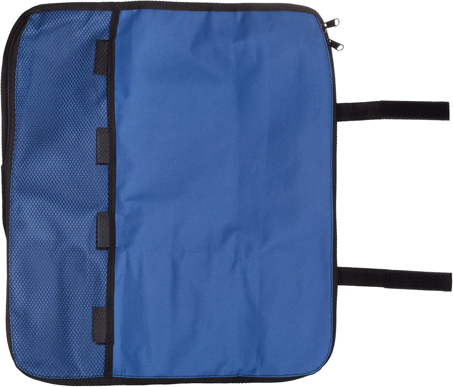 Ergo Chef 8 Pocket Roll Bag for Chef Knives, 1 Large Mesh Pocket for Kitchen Utensils (Blue) with 5pc (Multi-Color) Knife Edge Guards & Shoulder Strap