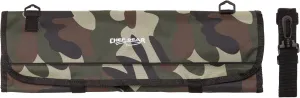 Ergo Chef 8 Pocket Roll Bag for Chef Knives, 1 Large Mesh Pocket for Kitchen Utensils, Durable Nylon-Polyester Blend, with Shoulder Strap (Camouflage)