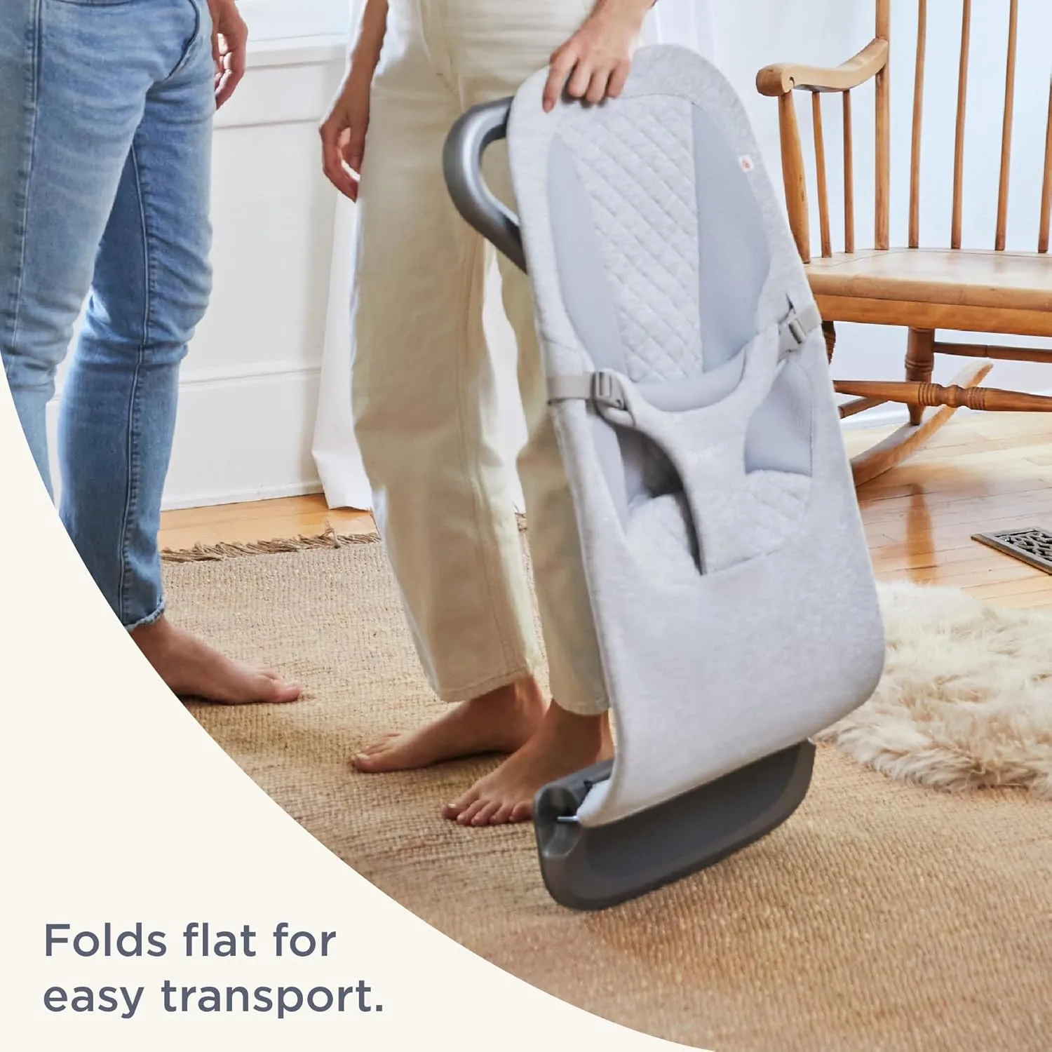 Ergobaby Evolve 3-in-1 Bouncer, Adjustable Multi Position Baby Bouncer Seat, Fits Newborn to Toddler, Midnight Blue