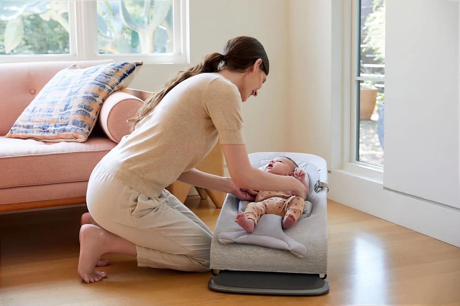 Ergobaby Evolve 3-in-1 Bouncer, Adjustable Multi Position Baby Bouncer Seat, Fits Newborn to Toddler, Midnight Blue