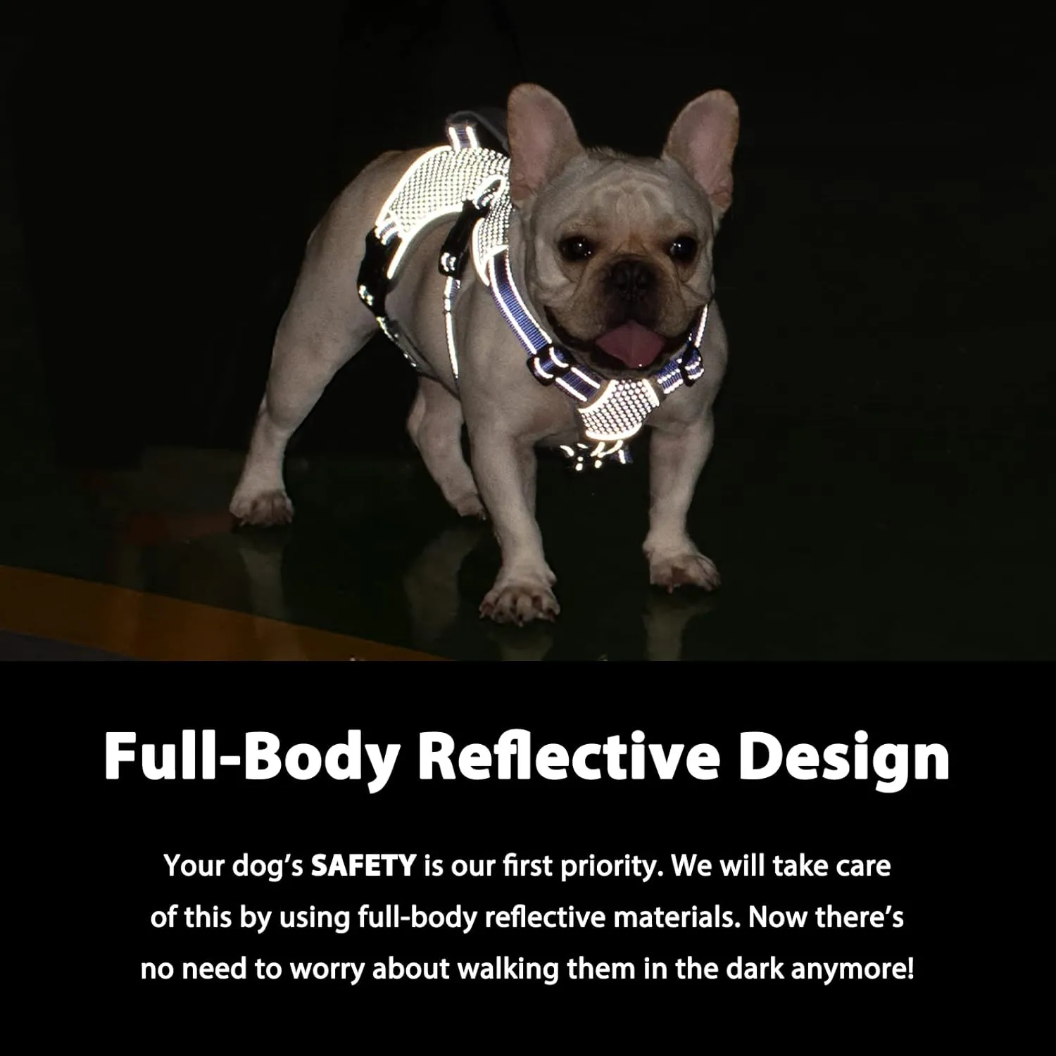 Escape Proof Dog Harness, Escape Artist Harness, Reflective Dog Harness with Handle, Durable,Adjustable Vest for Small Medium Large Dogs Walking, Training, and Running Gear(Technicolor Blue,M)