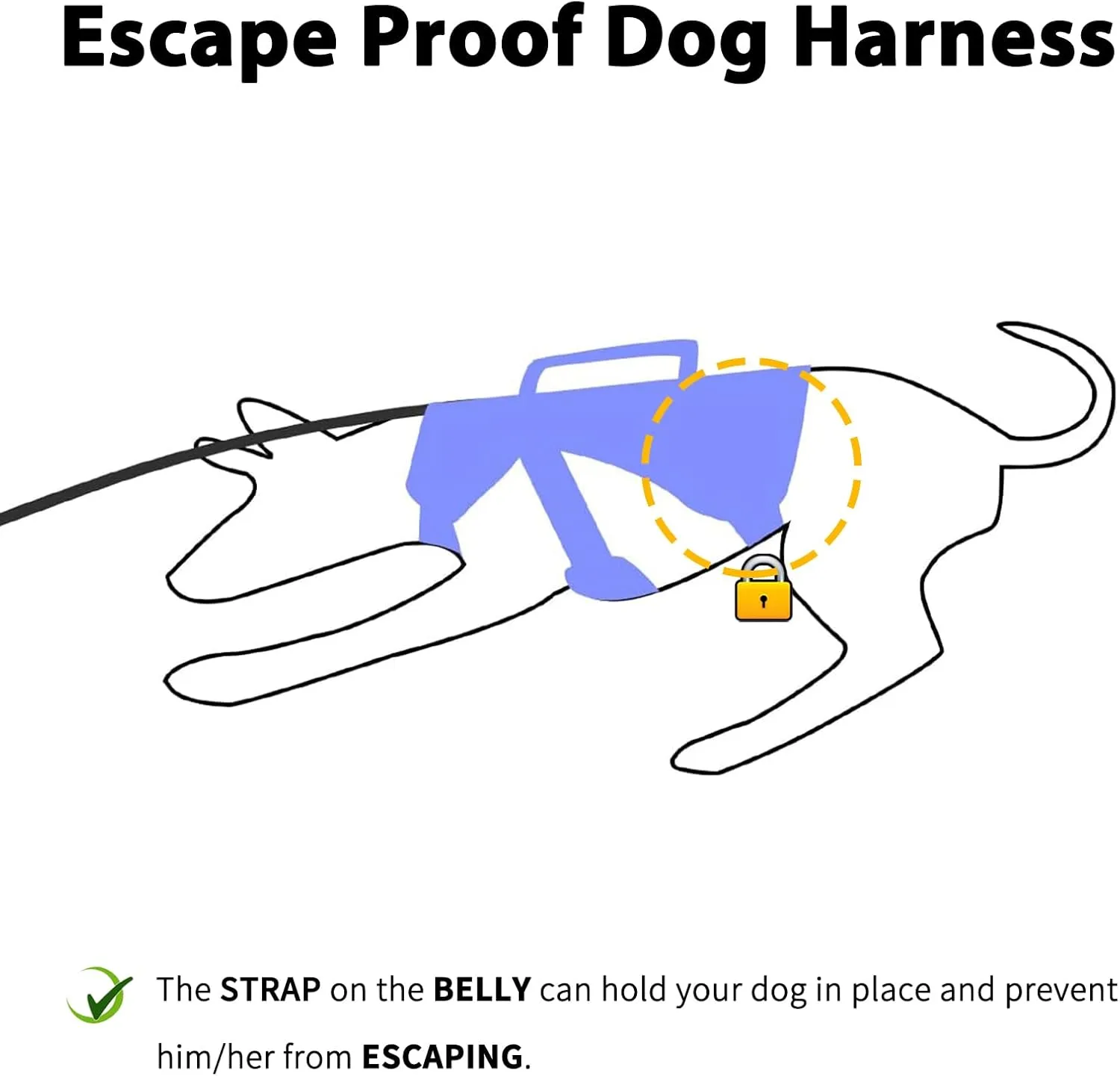 Escape Proof Dog Harness, Escape Artist Harness, Reflective Dog Harness with Handle, Durable,Adjustable Vest for Small Medium Large Dogs Walking, Training, and Running Gear(Technicolor Blue,M)