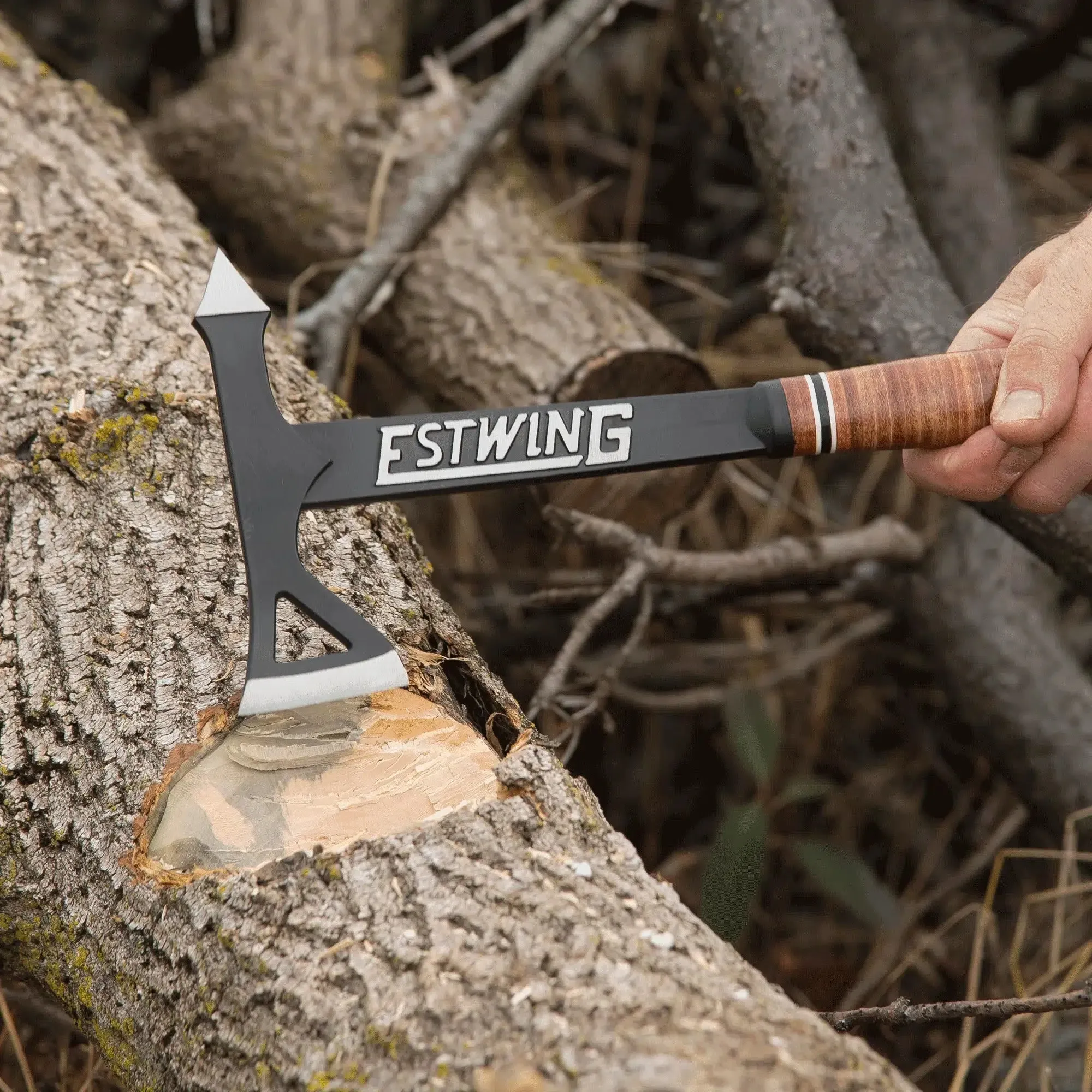Estwing Black Eagle Leather Grip Tomahawk Axe