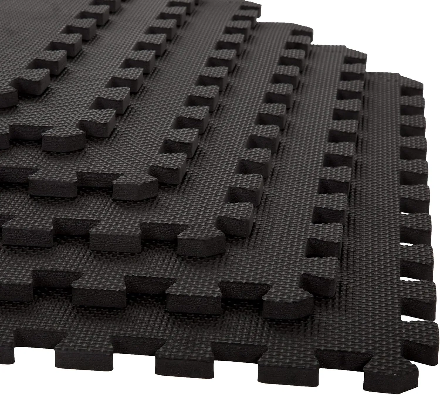 EVA Foam Mat Tiles 24-Pack - 96 SQ FT of Interlocking Padding for Garage, Playroom, or Gym Flooring - Exercise Mat or Baby Playmat by Stalwart (Black)