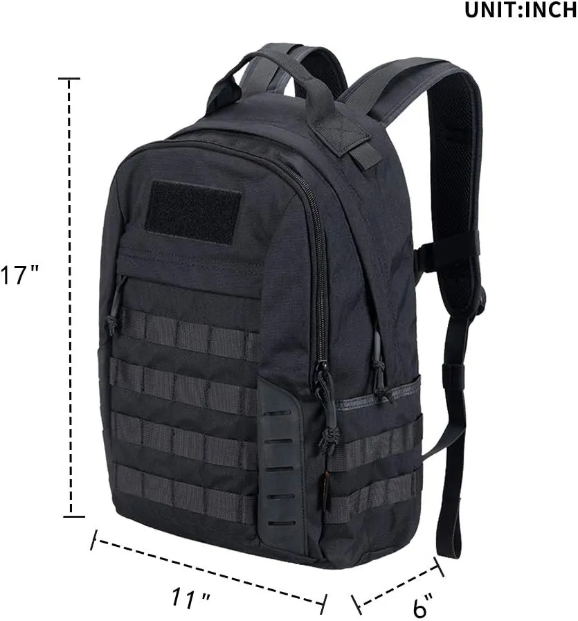 EXCELLENT ELITE SPANKER Military Tactical Backpack 18L Molle Backpacks Army Assault Survival Rucksack Pack (BLK)