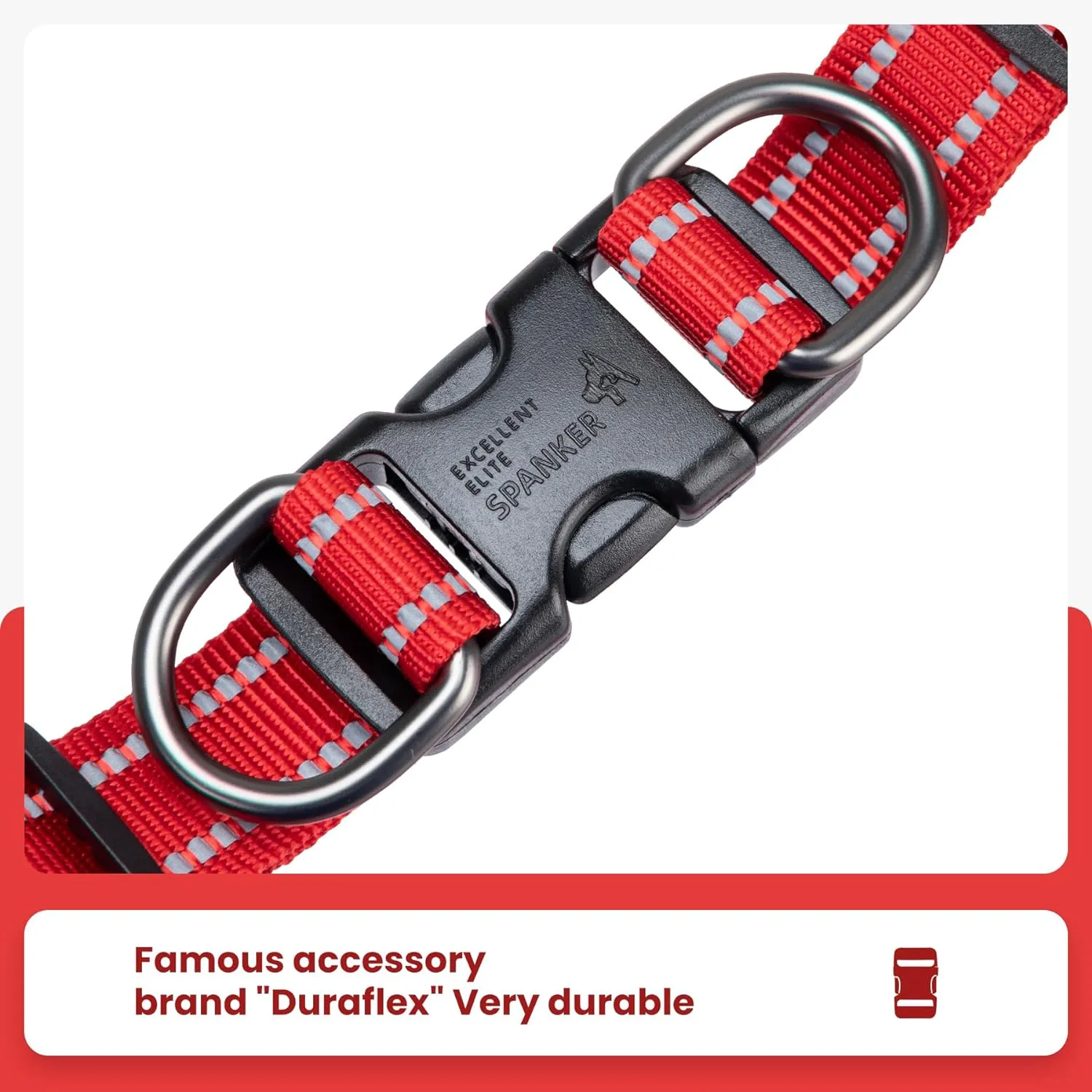 EXCELLENT ELITE SPANKER No Pull Dog Harness Step-in Adjustable Reflective Vest Soft Padded Easy Pet Chest Strap with Leash Clips for Small Medium Large Dogs Walking Training(Red-M)
