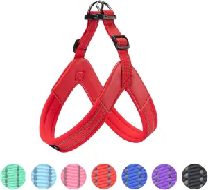 EXCELLENT ELITE SPANKER No Pull Dog Harness Step-in Adjustable Reflective Vest Soft Padded Easy Pet Chest Strap with Leash Clips for Small Medium Large Dogs Walking Training(Red-M)