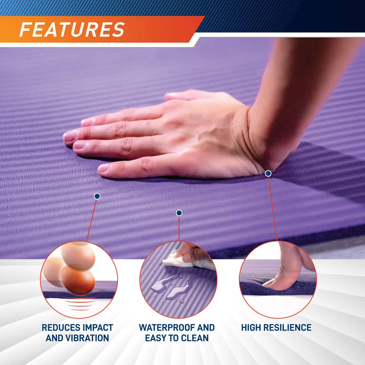 Exercise Mat 1/2" (12mm) thickness in multiple colors | MAT-12 Circuit Fitness