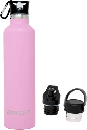 Ezprogear Stainless Steel Water Bottle Double Wall Vacuum Insulated (34 oz, Pink)