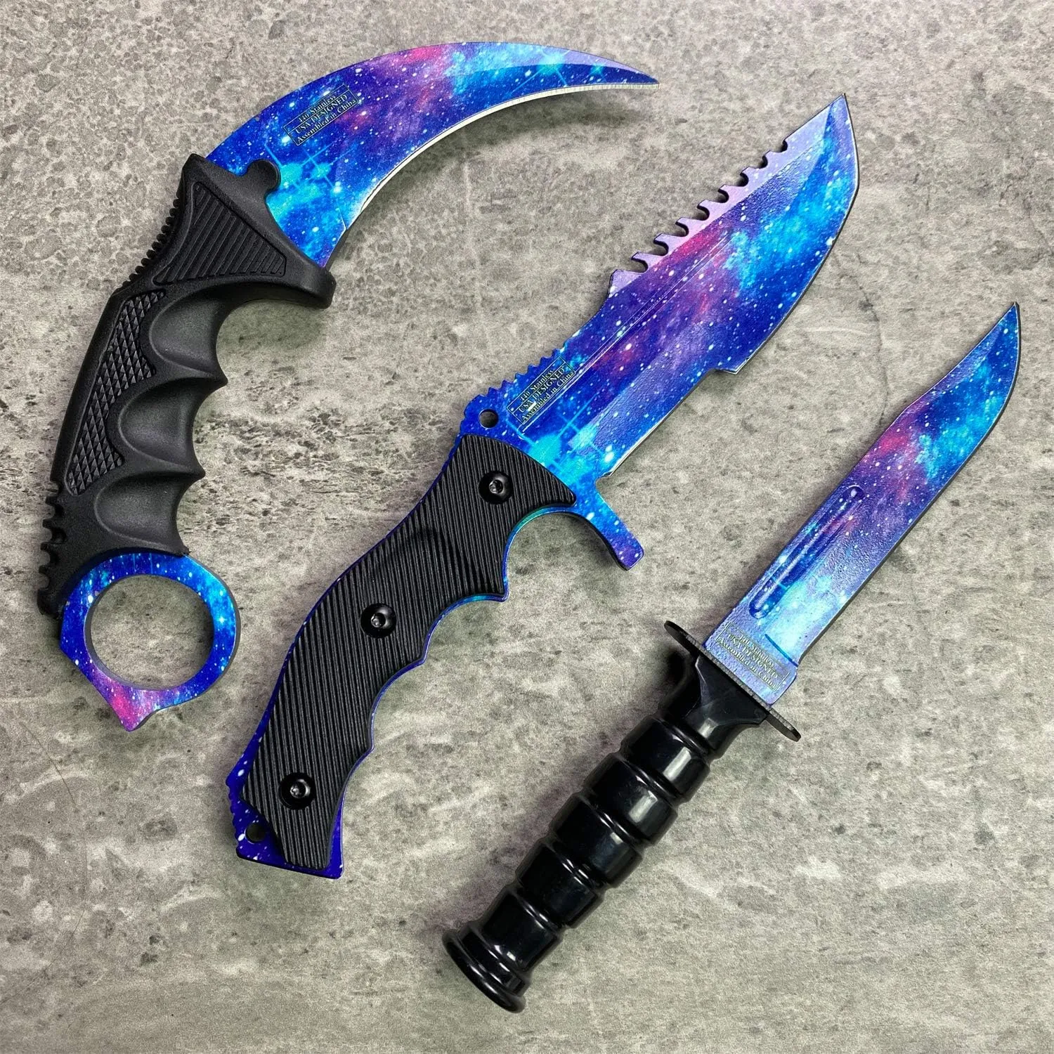 Falcon Knives CSGO Tactical Fixed Blade Set. 3 PCS Tactical Daggers. 2 Different Combo. for Collection, Gift, and Outdoors Camping Cut Ropes, Branches