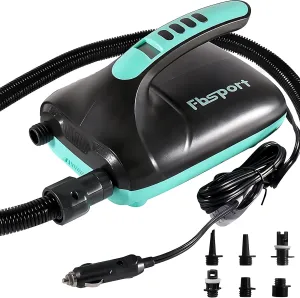 FBSPORT 20PSI High Pressure SUP Vehicle Electric Air Pump, Inflation Paddle Board Pump for Stand Up Paddle Boards, Inflation & Deflation Function Quick Air Inflator for Paddleboards