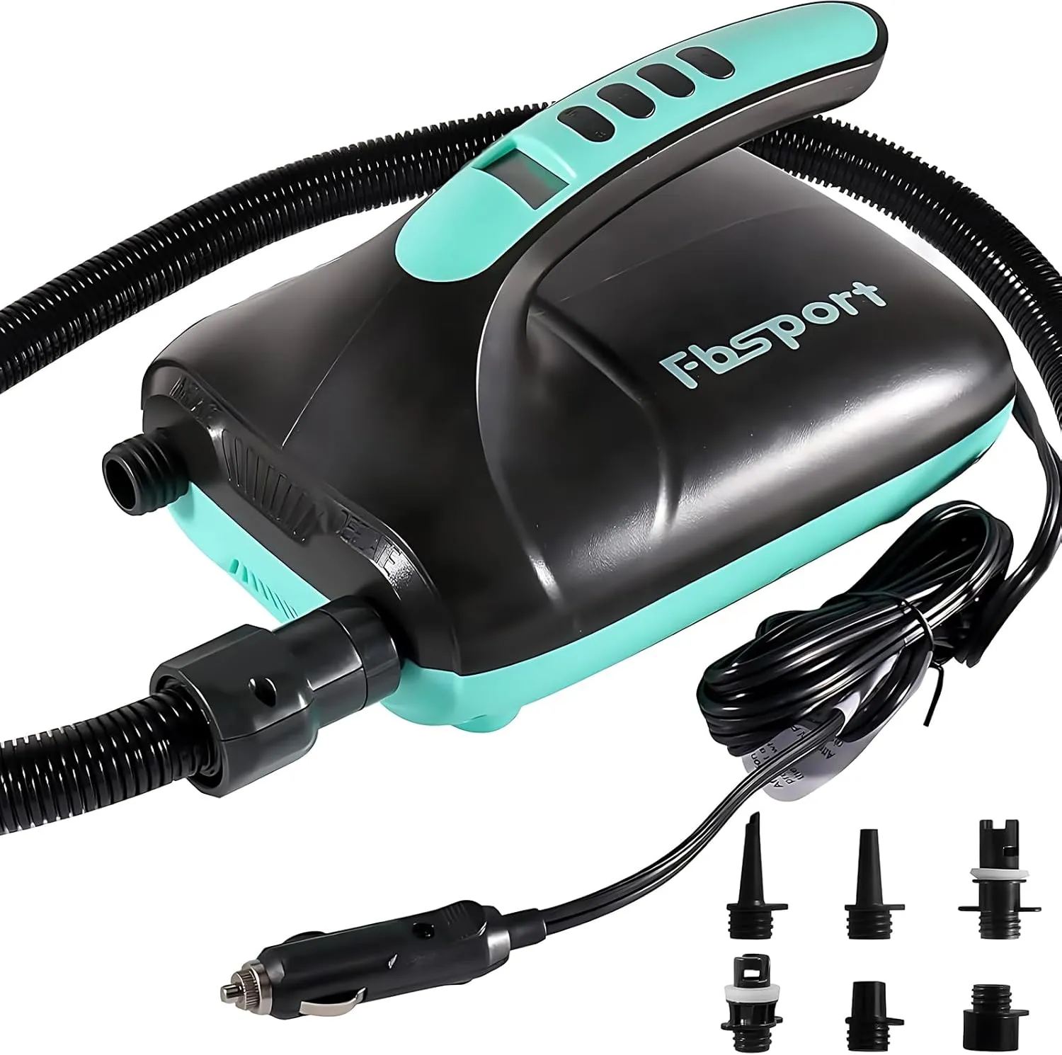 FBSPORT 20PSI High Pressure SUP Vehicle Electric Air Pump, Inflation Paddle Board Pump for Stand Up Paddle Boards, Inflation & Deflation Function Quick Air Inflator for Paddleboards
