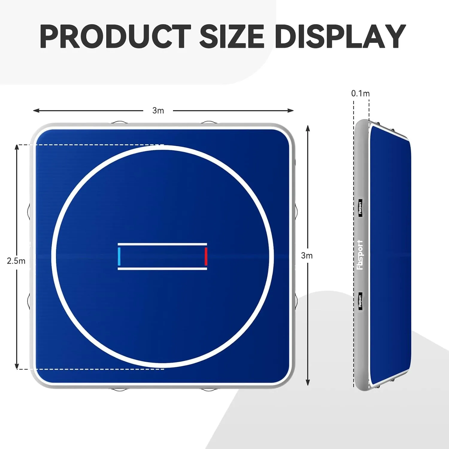 FBSPORT Inflatable Wrestling Mat 13ft /10ft /5ft, Outdoor and Indoor PVC Jiu Jitsu Mats, Gymnastics Training Mat Foldable for BJJ, MMA, Martial Art, Boxing, Grappling and Judo