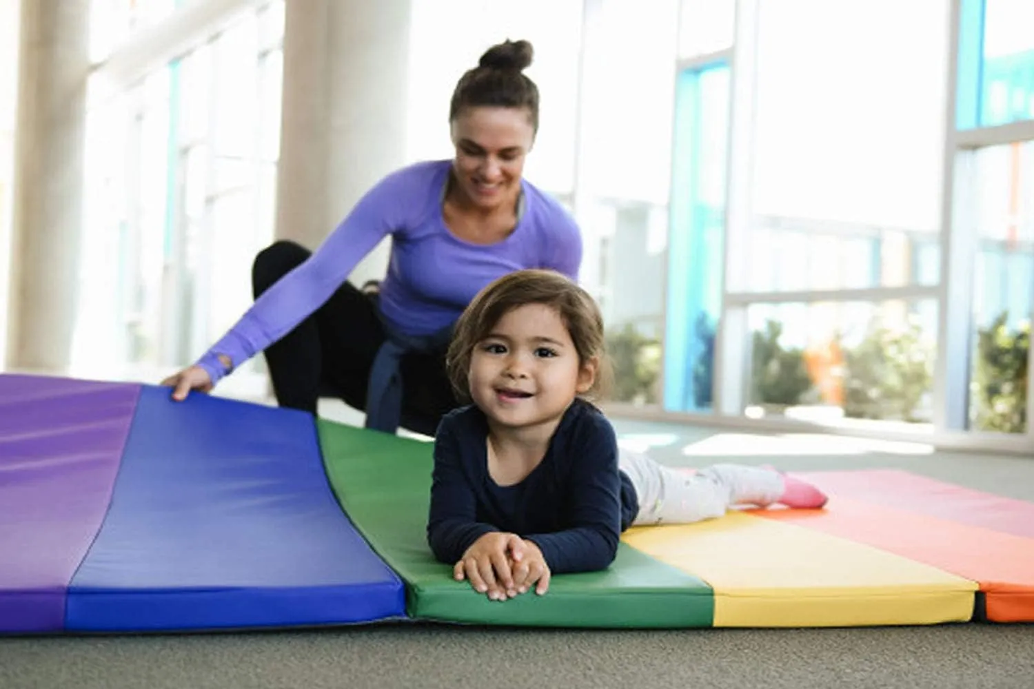 FDP SoftScape 4ft x 6ft Runway Tumbling Mat - Soft, Sturdy Foam, 3-Fold Exercise Mat
