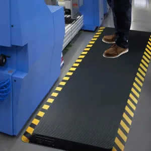 FEATOL Anti Fatigue Mats Industrial, Ergonomic Standing Floor Mat for Work for Stand, Black with Yellow Border Safety 20" x 39"-Support for Leg & Back Pain