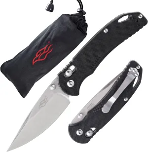 Firebird GANZO F753M1 Pocket Folding Knife G-10 Anti-Slip Handle with Clip 440C Stainless Steel Blade Camping Fishing Outdoor Folder EDC Knife (Black)