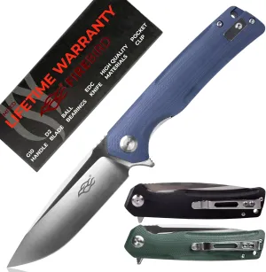Firebird GANZO FH91-GY Ball Bearing Pocket Folding Knife D2 Steel Blade Ergonomic G10 Anti-Slip Handle with Clip Camping Fishing Hunting Outdoor Flipper EDC Pocket Knife (Gray)