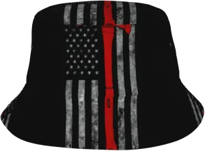 Firefighter Axe Red Line Flag Bucket Hats for Men and Women - Lightweight and Breathable Fisherman Hat for Outdoor Activities