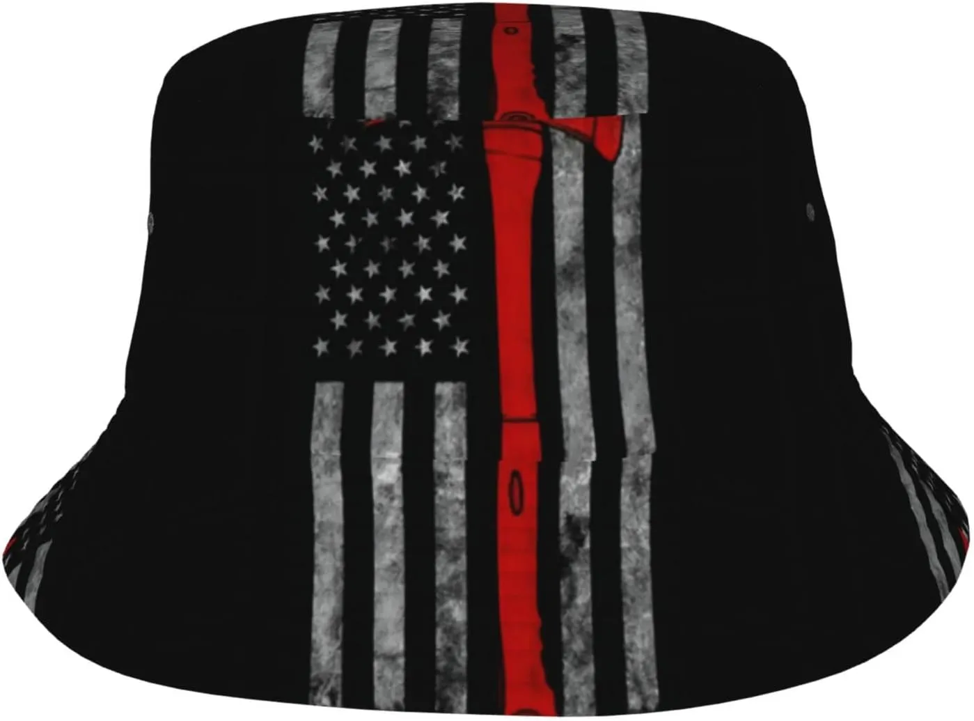 Firefighter Axe Red Line Flag Bucket Hats for Men and Women - Lightweight and Breathable Fisherman Hat for Outdoor Activities