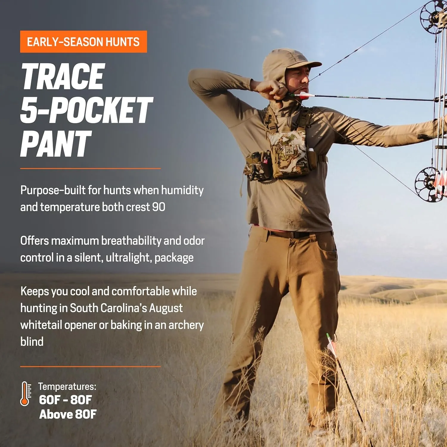 First Lite Men's Trace 5-Pocket Pant - Ultralight Breathable Hunting Pants