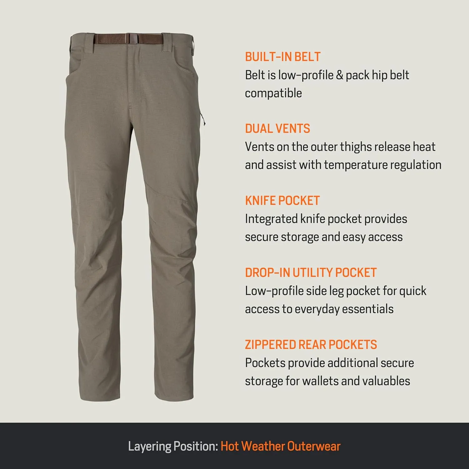 First Lite Men's Trace 5-Pocket Pant - Ultralight Breathable Hunting Pants