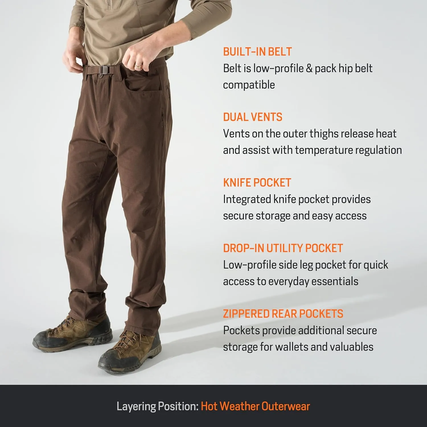 First Lite Men's Trace 5-Pocket Pant - Ultralight Breathable Hunting Pants