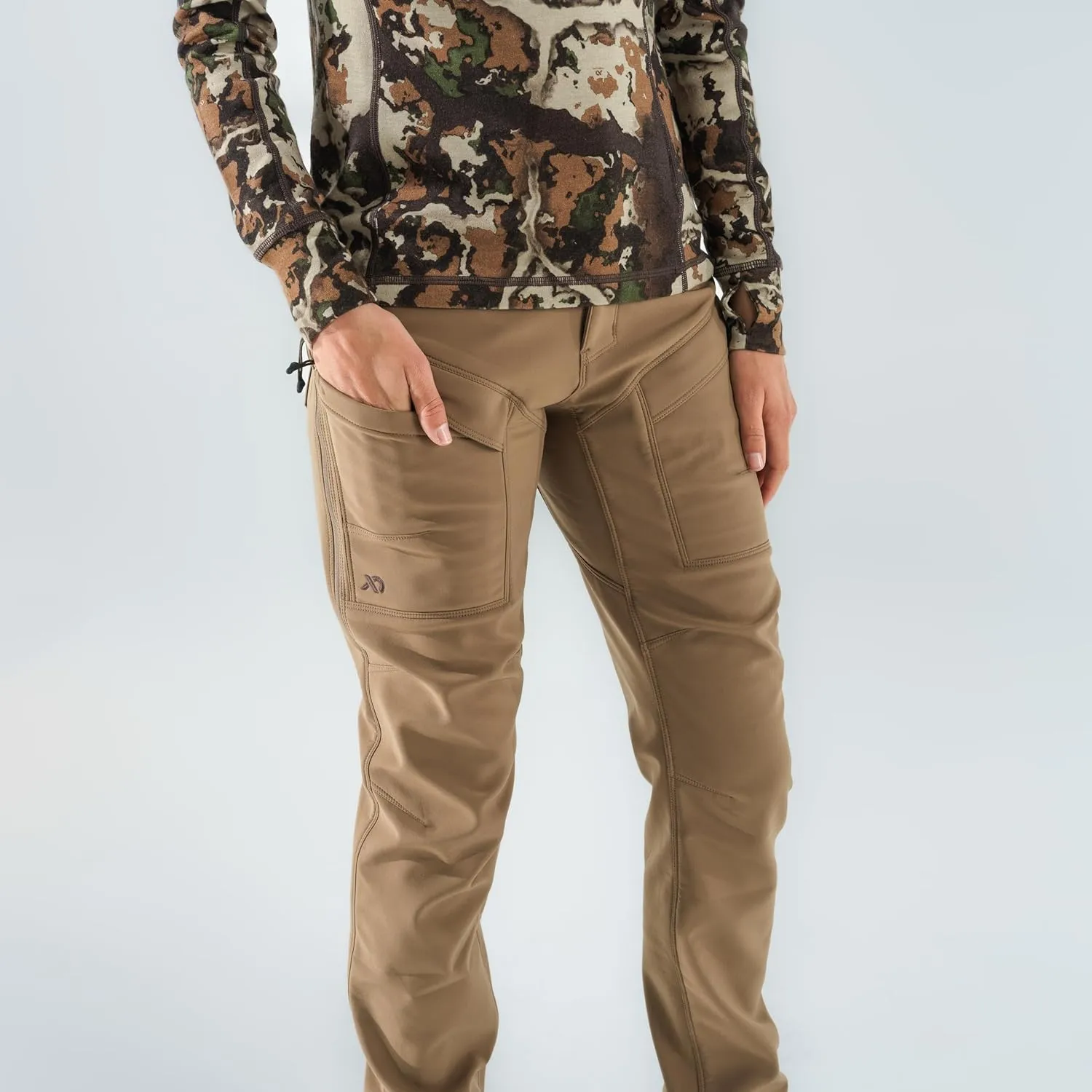 First Lite Women's 308 Pant - Stretch Camo Hunting Pants with Hip Vents