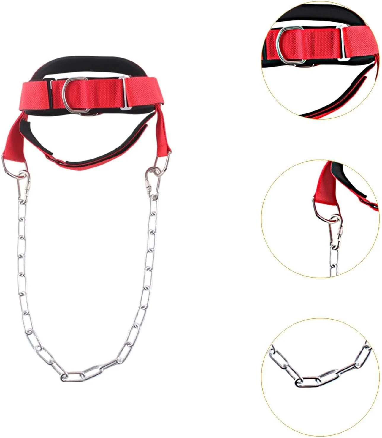 Fitness Neck Harness for Weight Training Wide Padded Strap Adjustable