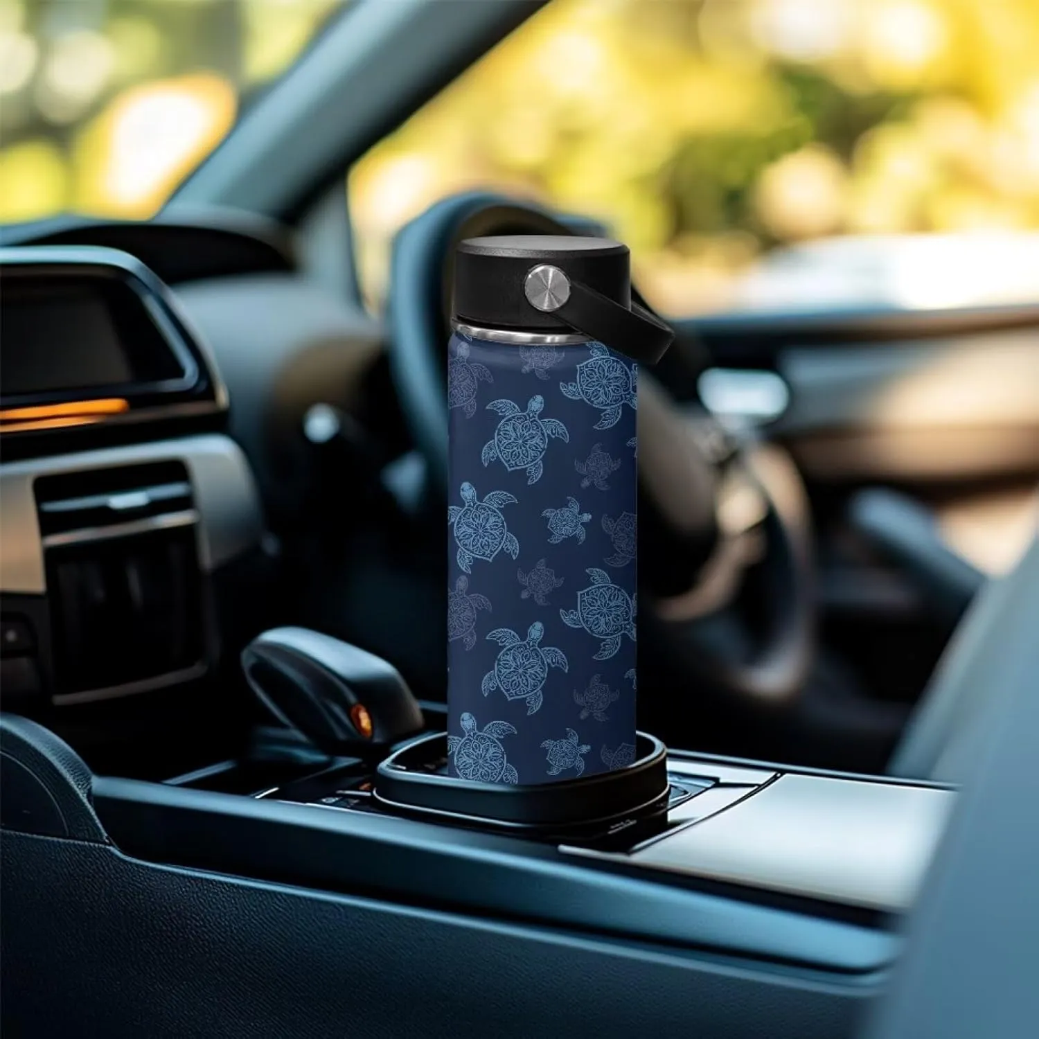 Flask Wide Mouth Bottle for Hot and Cold Drink Coffee Blue Sea Turtle Travel Coffee Flask for Outdoor Sports Stainless Steel Sports Automotive Travel Mug