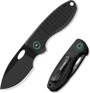 FLISSA Small Folding Pocket Knife, 2.4" D2 Steel Blade EDC Knife with Pocket Clip and G10 Handle, Liner Lock Knives for Men & Women, Sharp Knives for Camping, Hiking, Hunting, Everyday Use