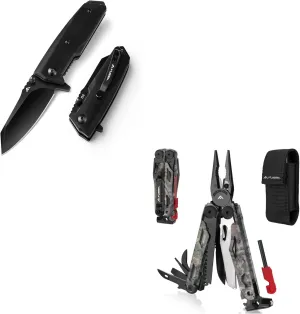 FLISSA Small Pocket Knife & 18 in 1 Camo Multitool Pliers